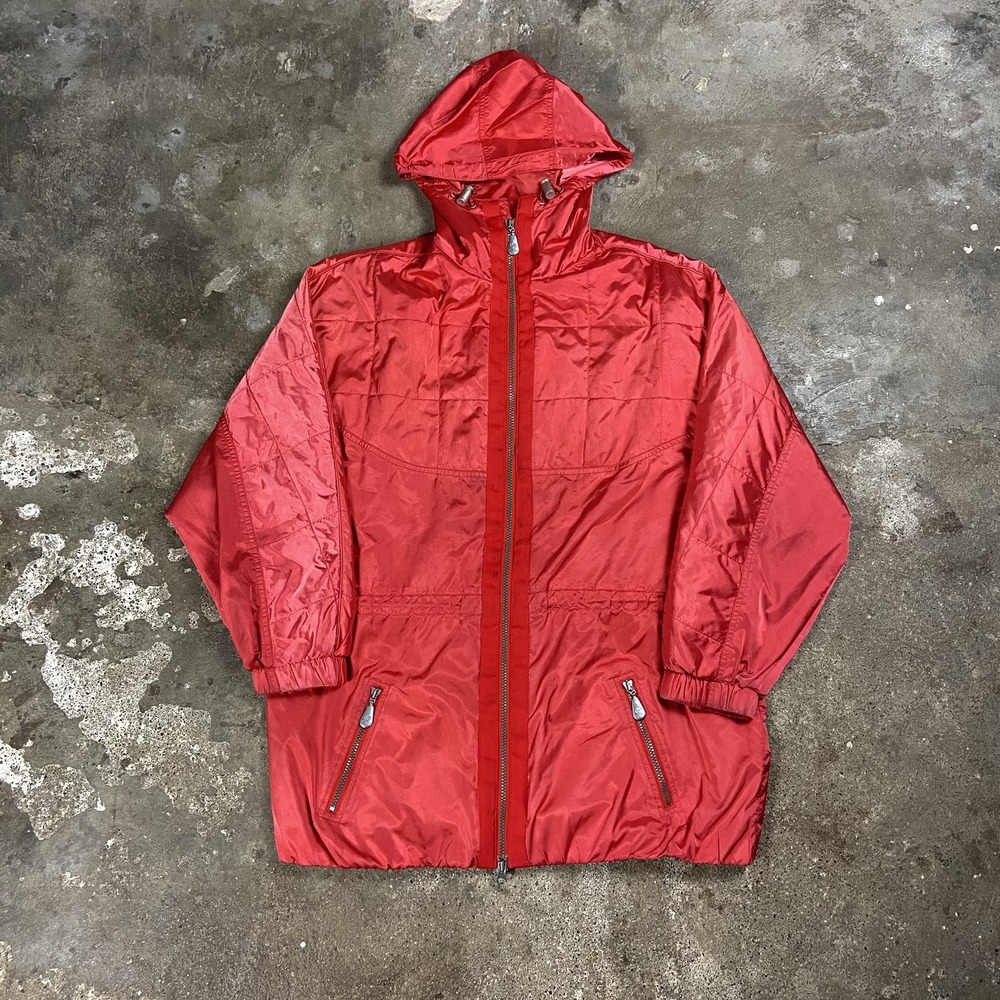 Vintage 90s Eddie Bauer Ebtek Jacket Women's Size Medium Red Full Zip Hooded